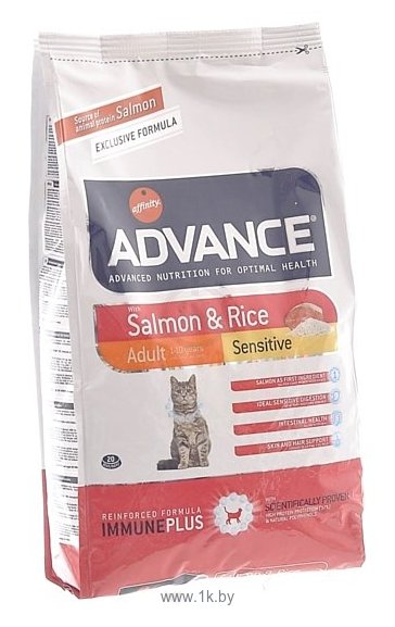 Фотографии Advance (3 кг) Cat Adult Sensitive лосось и рис