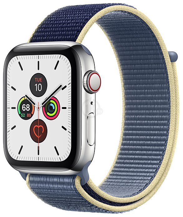 Фотографии Apple Watch Series 5 44mm GPS + Cellular Stainless Steel Case with Sport Loop