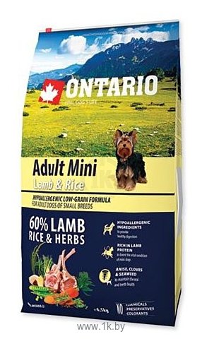 Фотографии Ontario (6.5 кг) Adult Mini Lamb & Rice