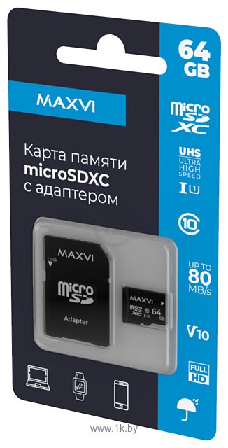 Фотографии Maxvi microSDHC 64GB Class 10 UHS-I (1) MSD64GBC10V10