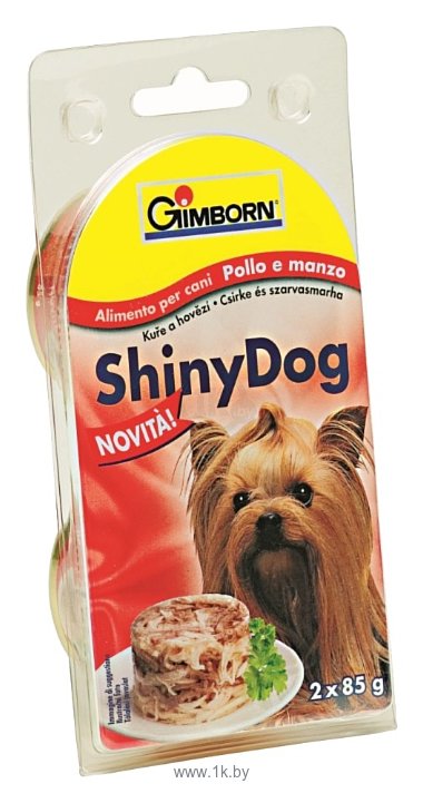 Фотографии Gimborn ShinyDog консервы. Цыпленок с говядиной (0.085 кг) 48 шт.