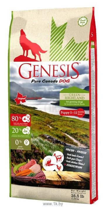 Фотографии Genesis Green Highland Puppy с курицей, козой и ягненком (11.79 кг)