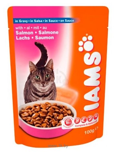 Фотографии Iams Cat Pouch Adult with Salmon in Gravy (0.1 кг) 1 шт.