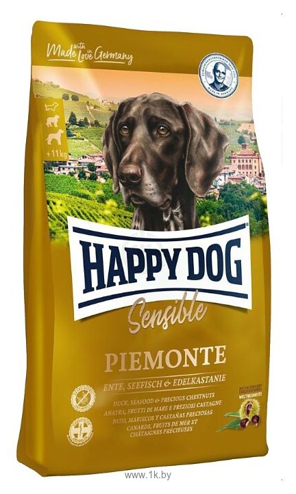 Фотографии Happy Dog (4 кг) Supreme Sensible - Piemonte для собак средних и крупных пород с уткой и каштаном