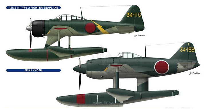 Фотографии Hasegawa Истребитель A6M2-N Type 2 Figher Seaplane N1K1 Kyofu (2 kits)