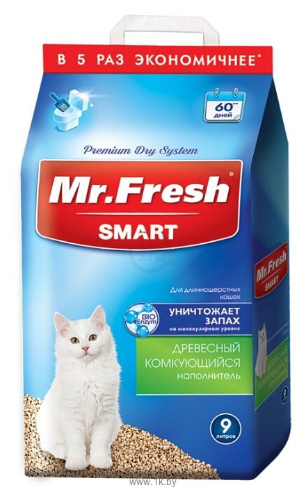 Фотографии Mr. Fresh Древесный для длинношерстных кошек 9 л