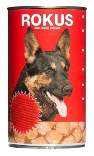 Фотографии ROKUS Для собак мясные кусочки с говядиной консервы (1.25 кг) 1 шт.