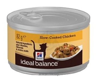 Фотографии Hill's (0.082 кг) 12 шт. Ideal Balance Feline Adult Slow-cooked Chicken canned