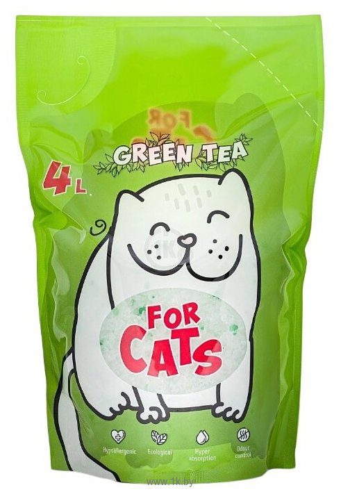 Фотографии For Cats с ароматом зеленого чая 4л