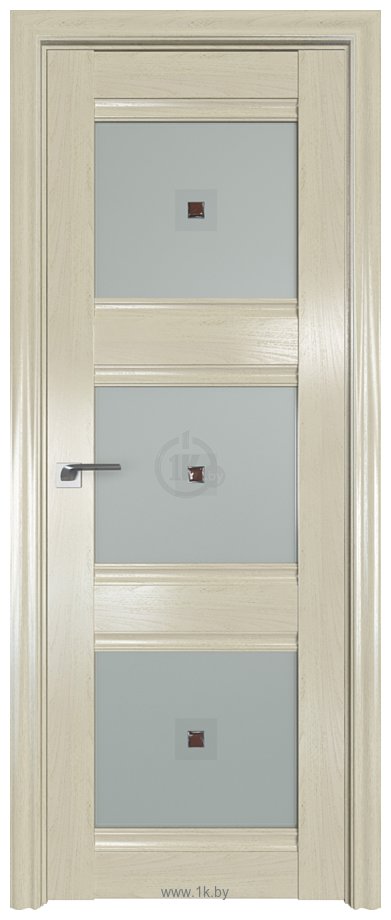 Фотографии ProfilDoors 4X 90x200 (эшвайт/стекло матовое/коричневый фьюзинг)