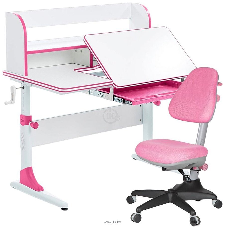 Фотографии Anatomica Study-100 Lux + органайзер с розовым креслом KD-2 (белый/розовый)