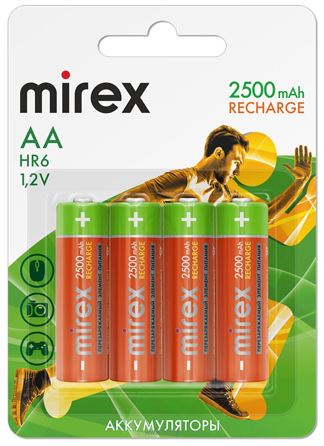 Фотографии Mirex HR6 AA 2500mAh 4 шт. (HR6-25-E4)