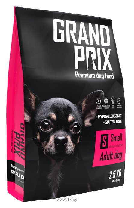Фотографии GRAND PRIX (2.5 кг) Small Adult dog птица злаки