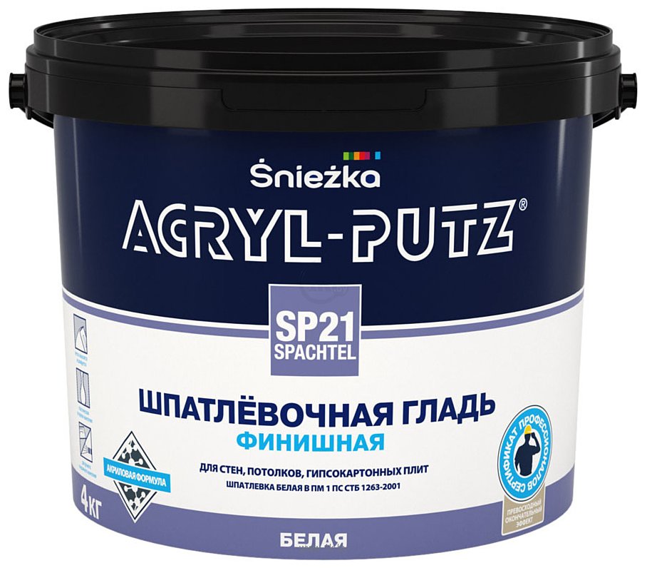 Фотографии Sniezka Acryl-Putz SP21 Spachtel 4 кг (белый)