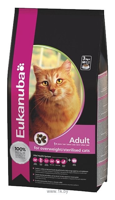 Фотографии Eukanuba Adult Dry Cat Food for Overweight / Sterilised Cats (3 кг)