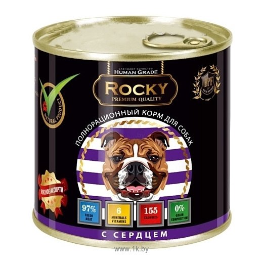 Фотографии Rocky (0.75 кг) 1 шт. Мясное ассорти с Сердцем для собак