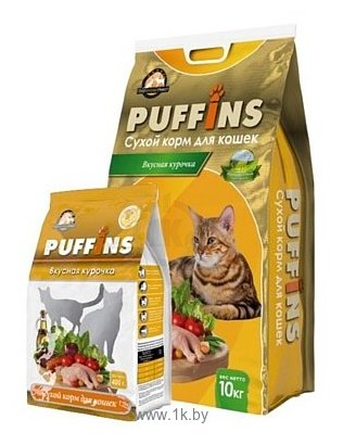 Фотографии Puffins (0.4 кг) Сухой корм для кошек Вкусная Курочка