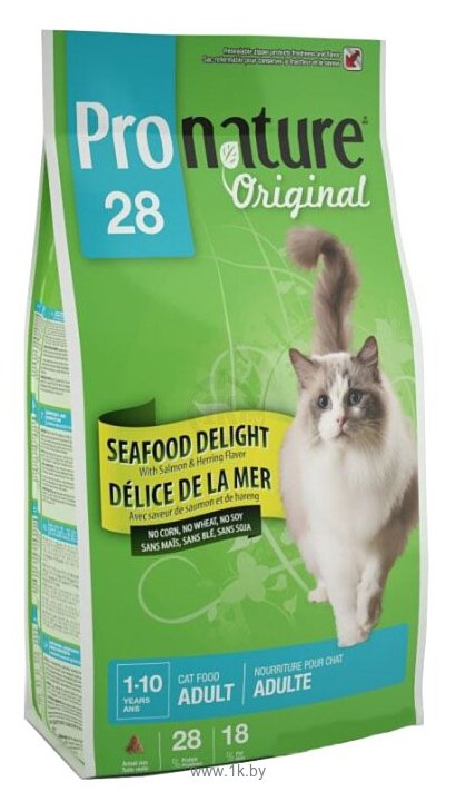Фотографии ProNature 28 Seafood Delight with Salmon & Herring Flavor для взрослых кошек (20 кг)