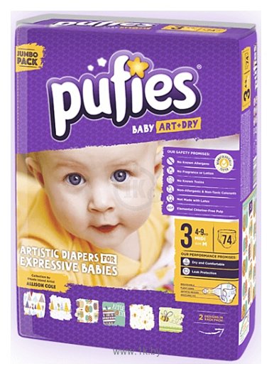 Фотографии Pufies Baby Art&Dry 3 Midi (4-9 кг) 74 шт.