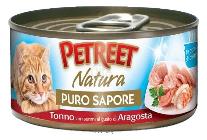 Фотографии Petreet (0.07 кг) 1 шт. Puro Sapore Кусочки тунца с сурими со вкусом лобстера в рыбном супе