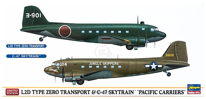 Фотографии Hasegawa Транспортные самолеты L2D Zero Transport & C47 Skytrain