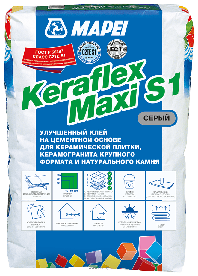 Фотографии Mapei Keraflex Maxi S1 (25 кг, серый)