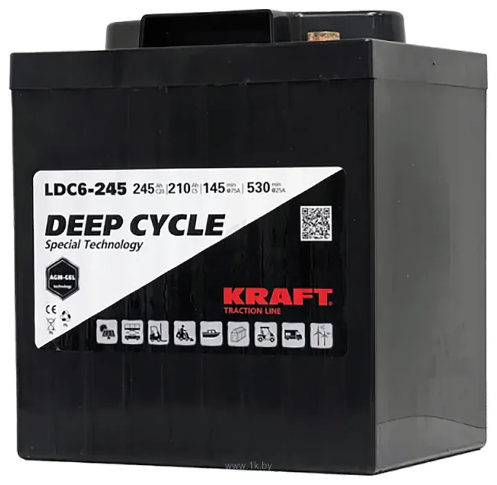 Фотографии KRAFT 6V-245Ah(C20) L+ (245Ah)