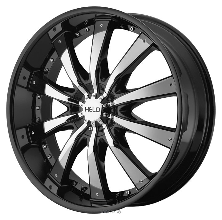 Фотографии Helo HE875 9.5x22/6x135 D106.25 ET15 Gloss Black With Removable Chrome Accents