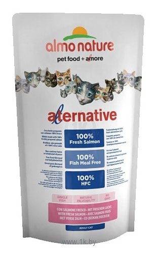 Фотографии Almo Nature Alternative Adult Cat 55% Salmon and Rice (0.75 кг)