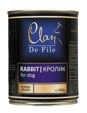 Фотографии CLAN (0.34 кг) 6 шт. De File Кролик для собак