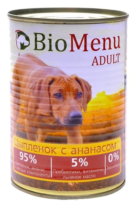 Фотографии BioMenu Adult консервы для собак с цыпленком и ананасами (0.41 кг) 12 шт.