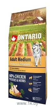 Фотографии Ontario (0.75 кг) Adult Medium Chicken & Potatoes