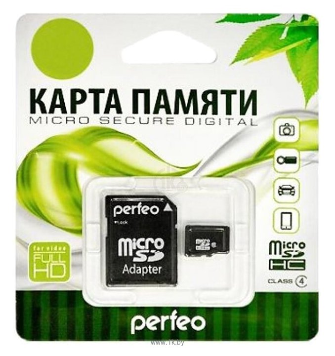 Фотографии Perfeo microSDHC Class 4 4GB + SD adapter