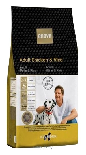 Фотографии ENOVA Adult Chicken & Rice сухой корм для собак (4 кг)