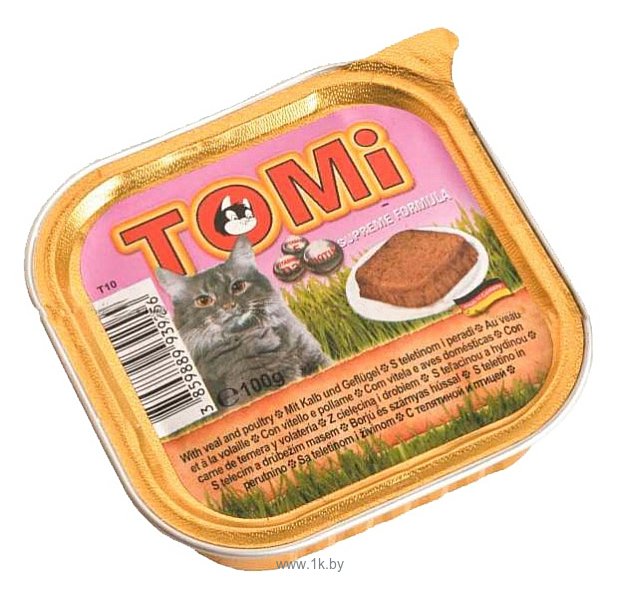 Фотографии ToMi (0.1 кг) 1 шт. Ламистер для кошек телятина с птицей