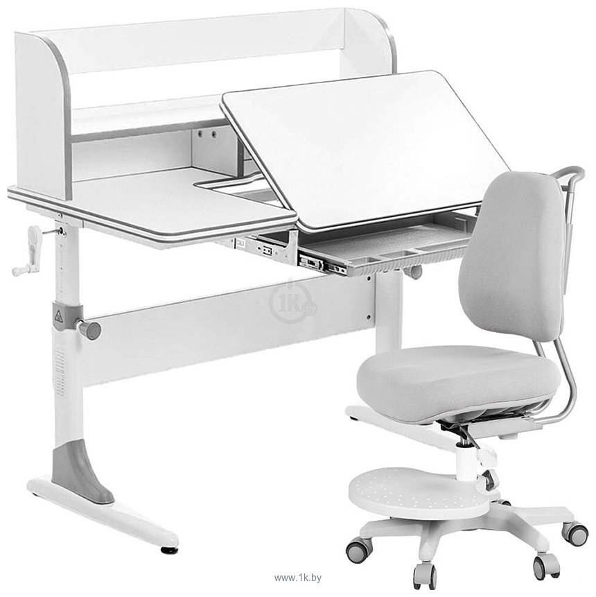 Фотографии Anatomica Study-100 Lux + органайзер с серым креслом Ragenta (белый/серый)
