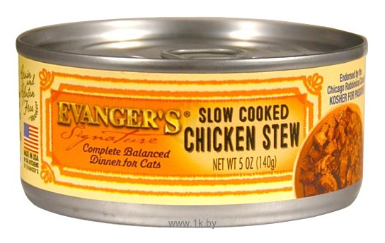Фотографии Evanger's Signature Series Slow Cooked Chicken Stew консервы для кошек (0.14 кг) 3 шт.