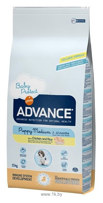 Фотографии Advance (18 кг) Puppy Medium курица и рис