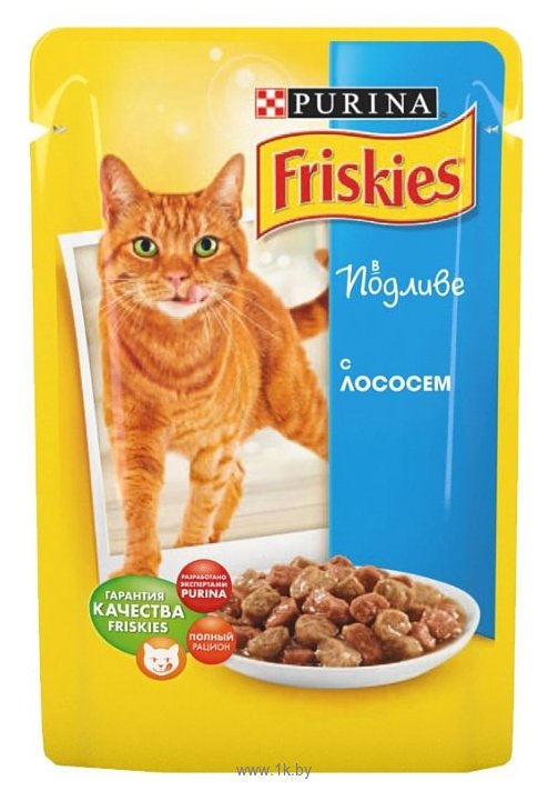 Фотографии Friskies (0.1 кг) 1 шт. Для взрослых кошек с лососем в подливе