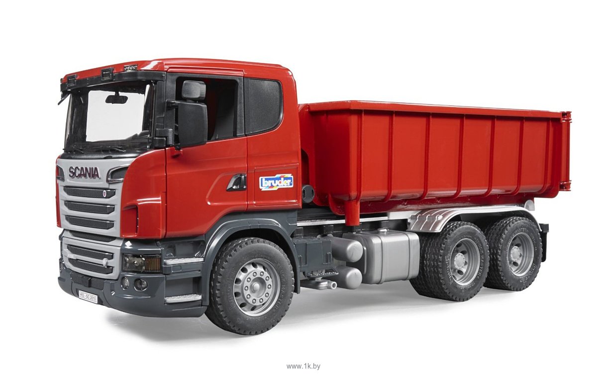 Фотографии Bruder Scania R-series with Roll-Off-Container 03522