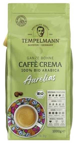 Фотографии Tempelmann Aurelias Caffe Crema зерновой 1 кг