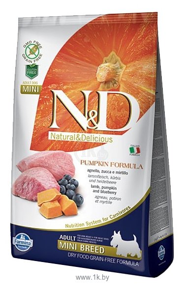 Фотографии Farmina (7 кг) N&D Grain-Free Canine Pumpkin Lamb & Blueberry Adult Mini