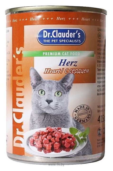 Фотографии Dr. Clauder's Premium Cat Food консервы с сердцем (0.415 кг) 1 шт.