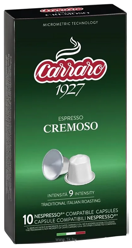 Фотографии Carraro Cremoso в капсулах Nespresso 10 шт