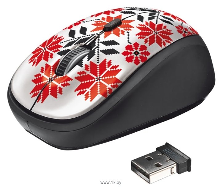 Фотографии Trust Yvi Wireless Mouse Ukrainian style snow White USB