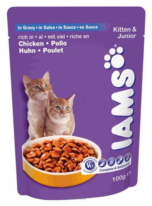 Фотографии Iams Cat Pouch Kitten and Junior Chicken in Gravy (0.1 кг) 1 шт.