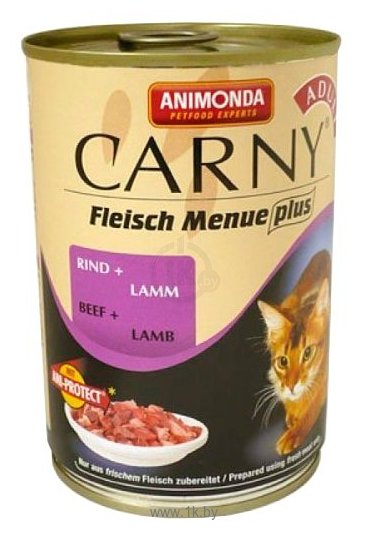 Фотографии Animonda Carny Fleisch Menue plus Adult для кошек с говядиной и ягненком (0.4 кг) 1 шт.