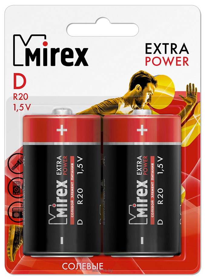 Фотографии Mirex Extra Power D R20 2 шт. (ER20-E2)