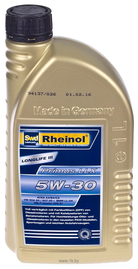 Фотографии Rheinol Primus LLX 5W-30 1л