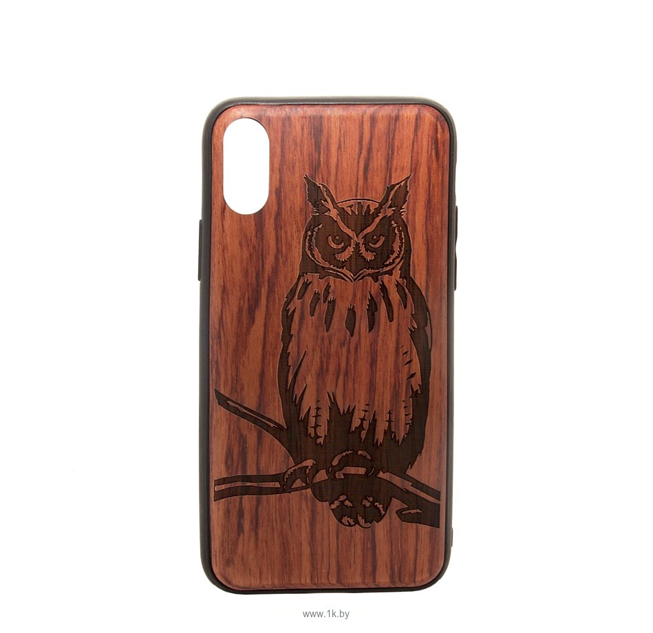 Фотографии Case Wood для Apple iPhone X (палисандр, филин)